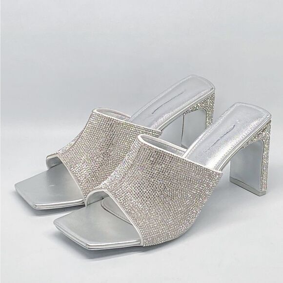 SIMKHAI Asia 90MM Crystal-Embellished Leather Mules size 41 - Picture 7 of 16